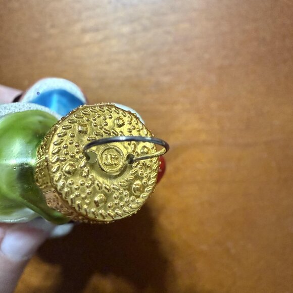 Vintage UT Penguin Family Christmas Ornament Hand Painted Blown Glass Y2K Retro - Picture 3 of 4